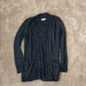 Mudd Dark Gray/white Textured Long Cardigan